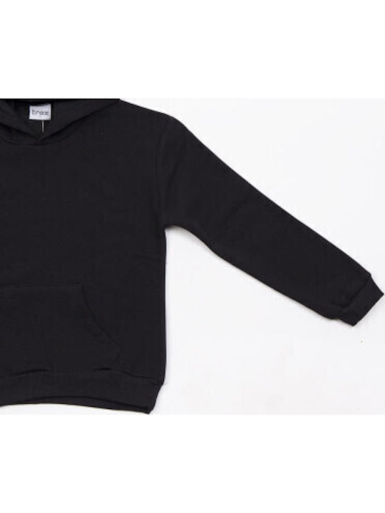 Kids Sweatshirt with Hood and Pockets Black