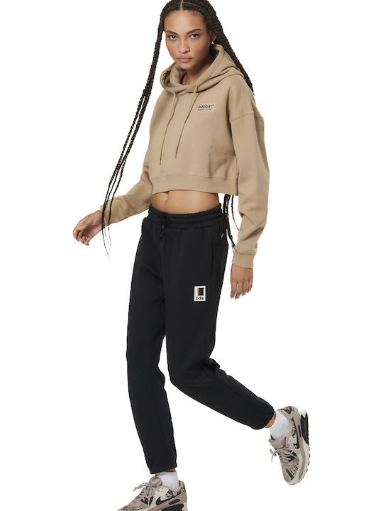 Παντελόνι Φόρμας Φαρδύ Fleece Μαύρο