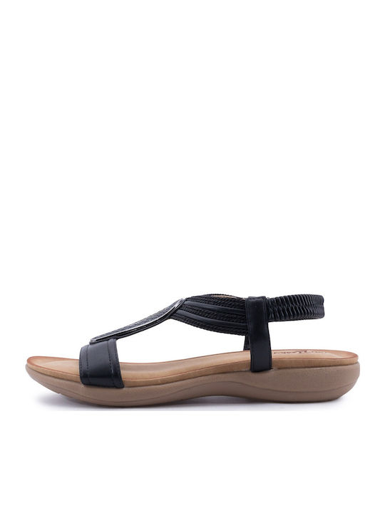 Women's Flat Sandals in Black Color