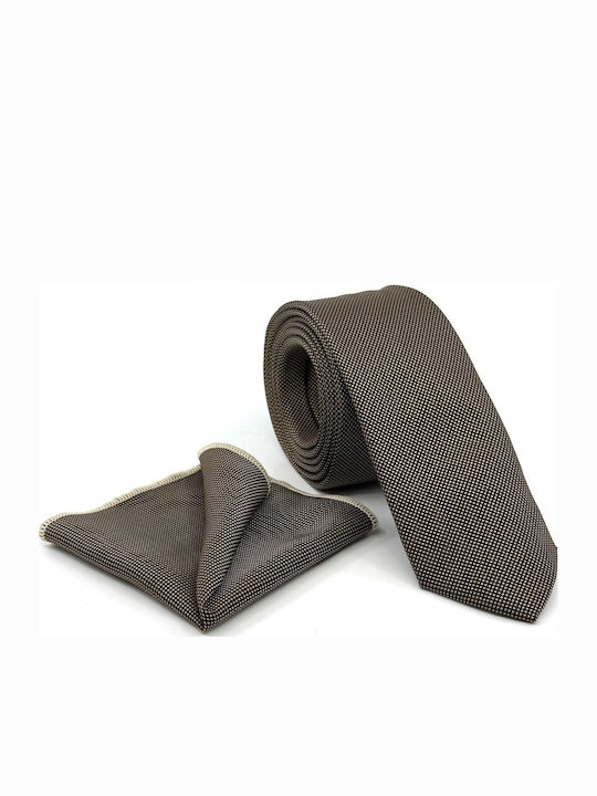 Legend Accessories Set de Cravată pentru Bărbați Monocromie în Culorea Maro