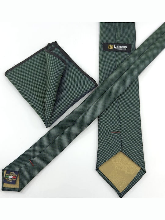 Legend Accessories Herren Krawatten Set Monochrom in Grün Farbe