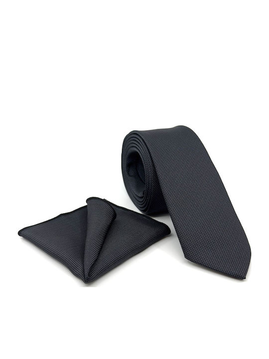 Legend Accessories Σετ Ανδρικής Γραβάτας Μονόχρωμη σε Γκρι Χρώμα