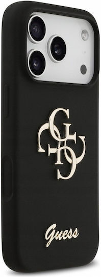 Guess Silicone Big 4g Script Umschlag Rückseite Silikon Schwarz (iPhone 17 Pro)