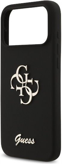 Guess Silicone Big 4g Script Umschlag Rückseite Silikon Schwarz (iPhone 17 Pro Max)