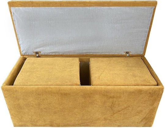Bankhocker mit Stauraum Bezogen mit Samt Gelb