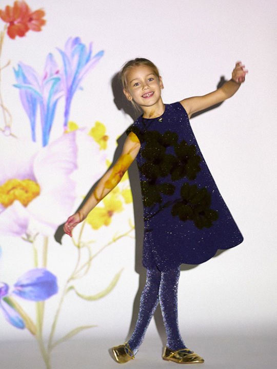 Kinderkleid Ärmellos mit Pailletten Blue