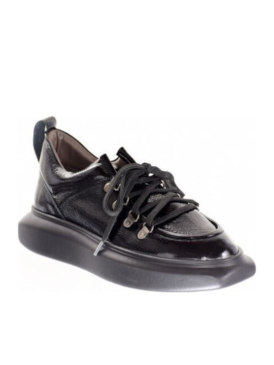 Γυναικεία Oxfords από Λουστρίνι σε Μαύρο Χρώμα