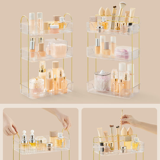 3-Tier Organizer Case 30.5x16.8x48 Songmics Jka013w01 30.5x16.8x48