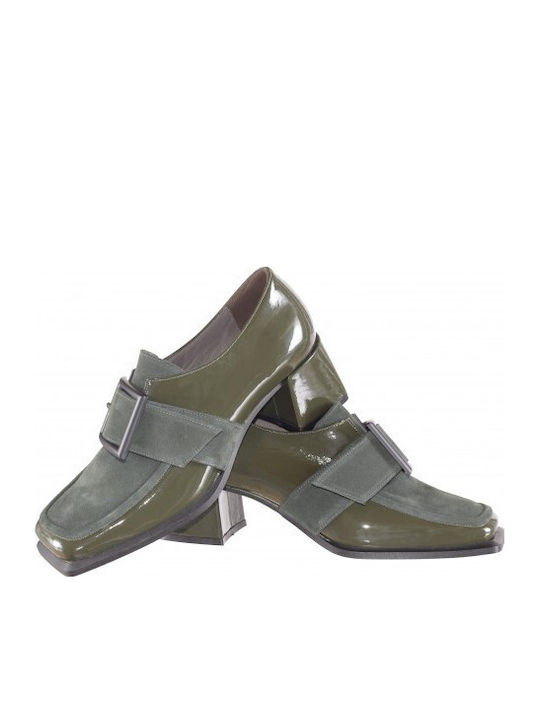 Leder Pumps Grün