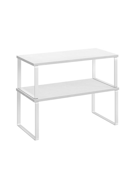 Songmics Shelf Rack Organization 2 Pieces White