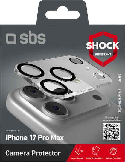 SBS Camera Protection Tempered Glass Transparent for the iPhone 17 Pro Max