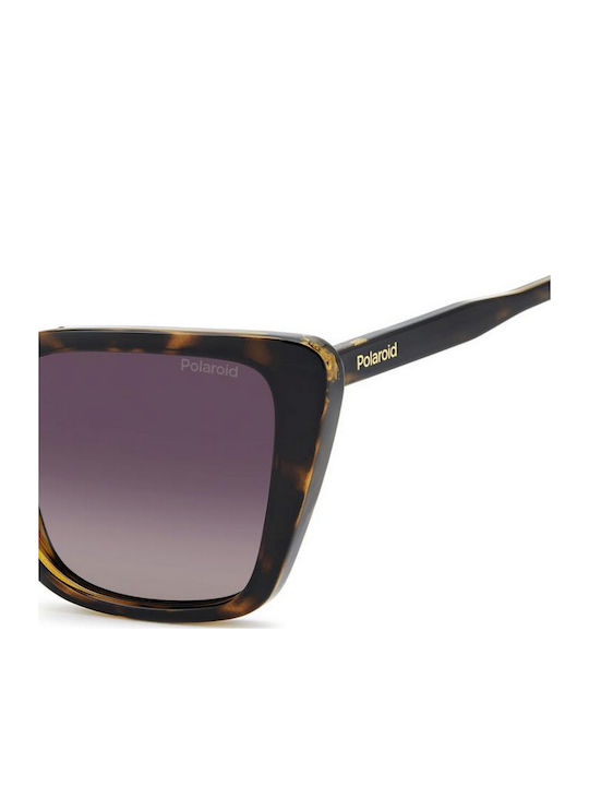 Polaroid Women's Sunglasses with Brown Tartaruga Plastic Frame and Purple Gradient Lens PLD4189/S 086/JR