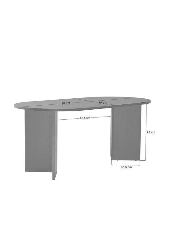 Sablin Tisch Speisesaal Holz Travertine 180x89.5x75cm