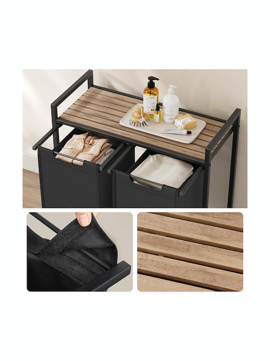Vasagle Καλάθι Απλύτων Μεταλλικό 73x33x72cm Μαύρο