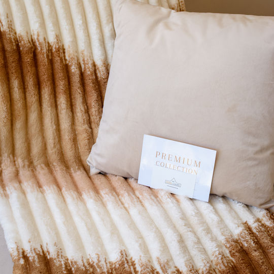 My Home Luxury Κουβέρτα Fleece Μονή 160x220εκ. Εκρού - Καφέ