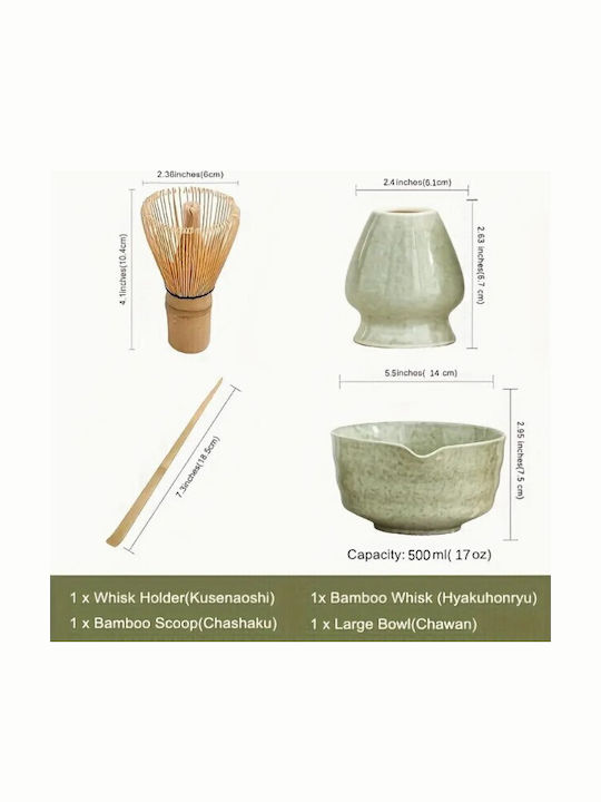 Set de Ceai Ceramic Verde 4buc