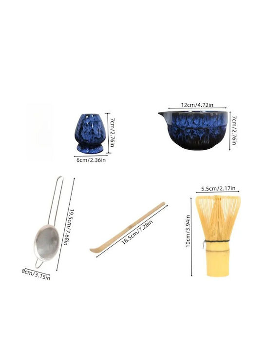 Set de Ceai Ceramic Albastru 5buc