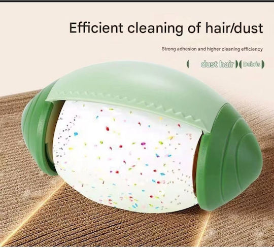 Reusable Lint Roller Handle Removing Pet Hair Made Silicone Strong Adhesive Washable Under Running Water Green