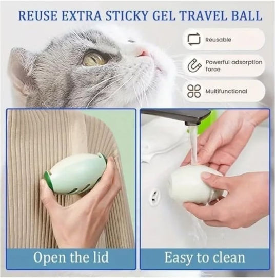 Reusable Lint Roller Handle Removing Pet Hair Made Silicone Strong Adhesive Washable Under Running Water Green