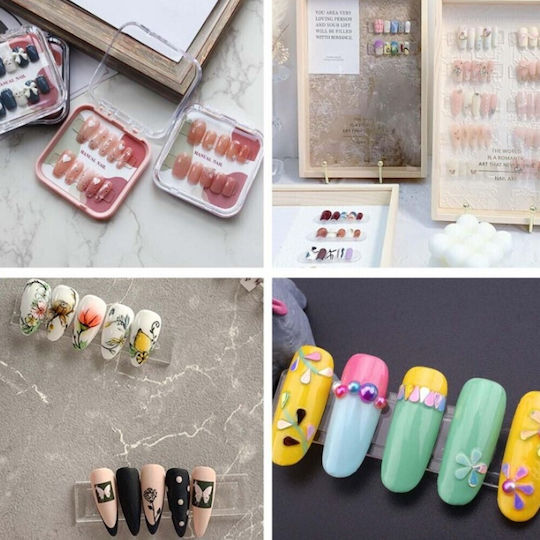 Σετ 50 Διαφανείς Ράβδοι Επίδειξης Press On & Nail Art