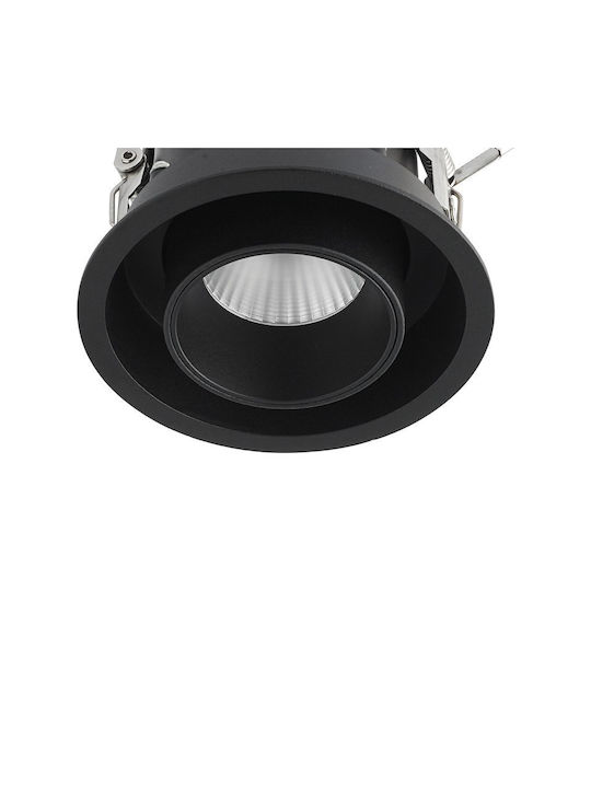 Ideal Lux Μεταλλικό Πλαίσιο για Σποτ Ενσωματωμένο LED και Θερμό Λευκό Φως Μαύρο 11x11εκ. 1τμχ