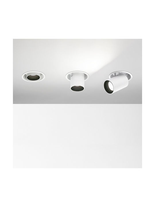 Ideal Lux Μεταλλικό Πλαίσιο για Σποτ Ενσωματωμένο LED και Θερμό Λευκό Φως Λευκό 13.8x13.8εκ. 1τμχ