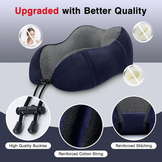 Neck Travel Pillow Memory Foam Blue-Black 4gym16