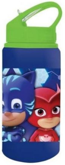 Diakakis Kids Water Bottle Pj Masks Aluminium with Straw Light Blue 500ml