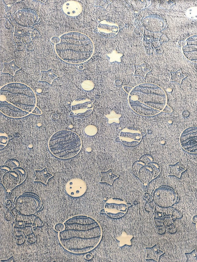 Decke Vlies Leuchtend Fluorescent Blue 200x150cm