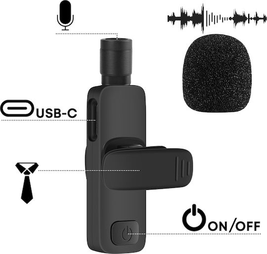 Avizar MIC-214874 Ασύρματο Μικρόφωνο Πέτου για Κινητό