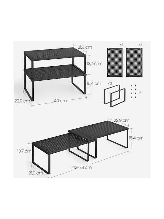 Songmics Tabletop Inox Base 2 Pieces Black