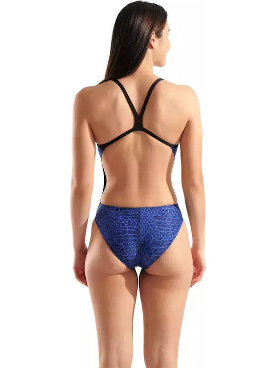 One-Piece Swimsuit Animal Print Blue