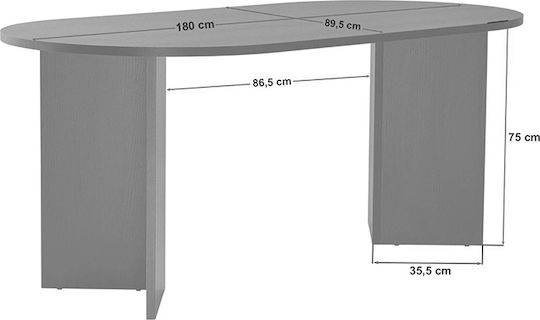 Sablin Маса За Трапезария Дървена Орех 180x89.5x75см