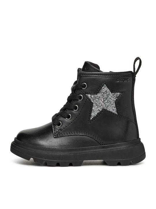Kiddartah Leather Kids Boots with Zipper Black