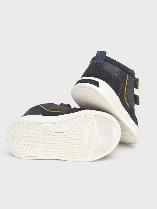 Suede Kinderstiefeletten mit Klettverschluss Blau