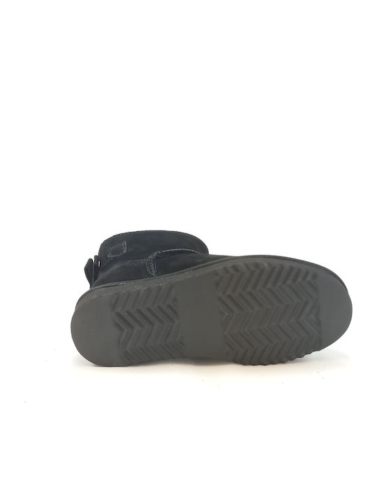 Suede Παιδικά Μποτάκια Μαύρα