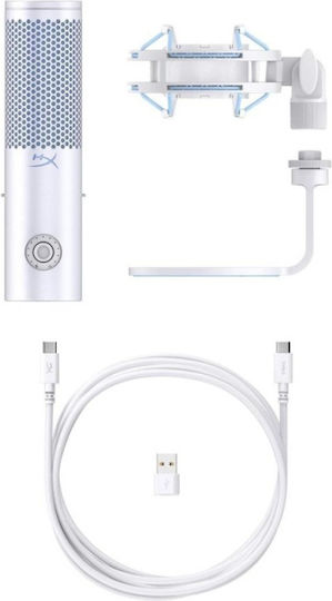 HP HyperX QuadCast 2 Microfon Condensator de birou în Culoarea White
