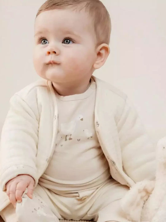 Παιδική Ζακέτα Βαμβακερή Μπεζ Little Goose