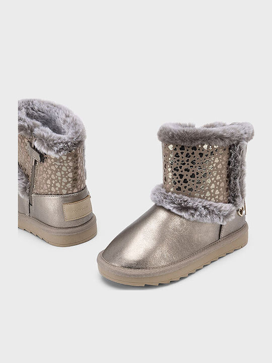 Kids Boots with Zipper Beige