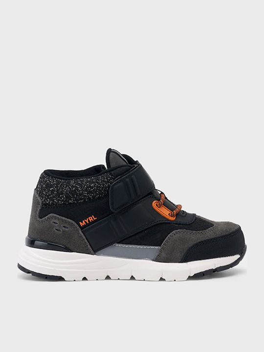 Leather Kids Boots with Velcro Black