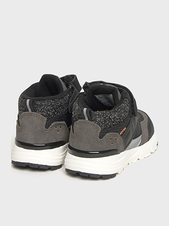 Leather Kids Boots with Velcro Black
