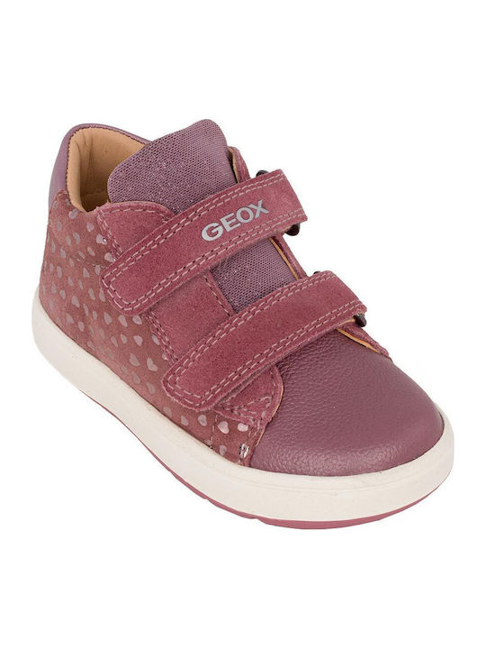 B Biglia C Leather Kids Boots with Velcro Pink