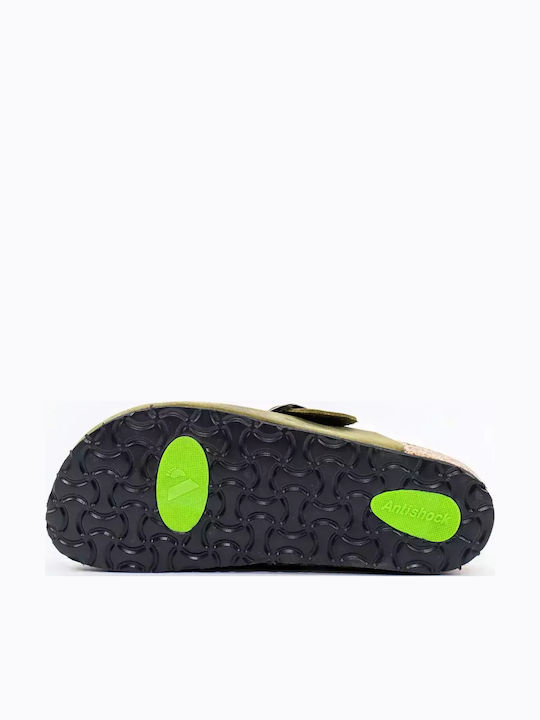 Comfort Way Shoes Γυναικεία Δερμάτινα Ανατομικά Σαμπό Πράσινα