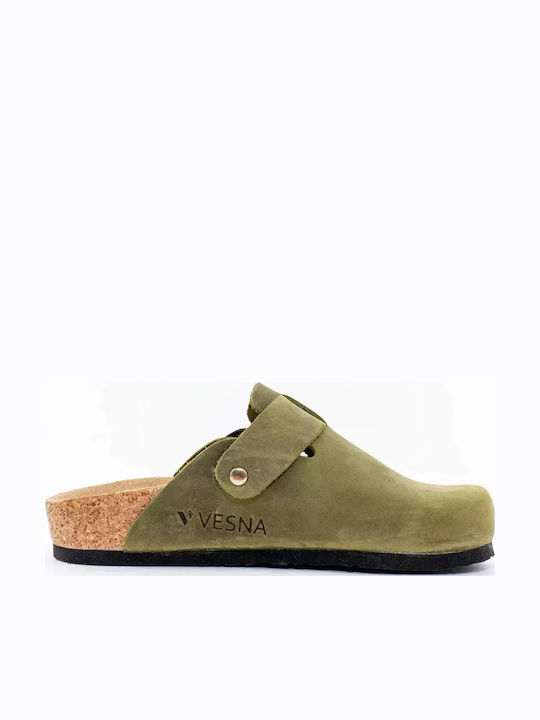 Comfort Way Shoes Γυναικεία Δερμάτινα Ανατομικά Σαμπό Πράσινα