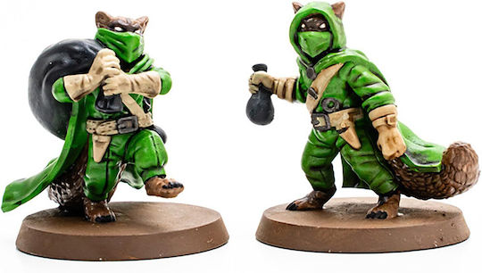 Heroscape Molten Crustaceans & Tanuki Tricksters Army Expansion 5 Assembled Unpainted Figures & 5 Cards Miniatures Game Accessory