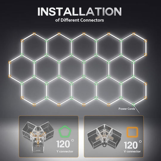 Roza Rz15 LED Iluminare Liniară Comercială Hexagon 15 Celule Alb Rece
