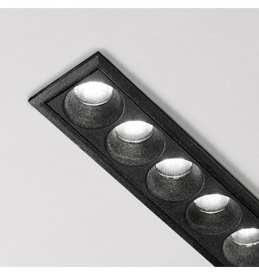 Recessed Commercial Linear Lighting Led 20W Black 4000K Slim Lika 341705 Ideal Lux 341705