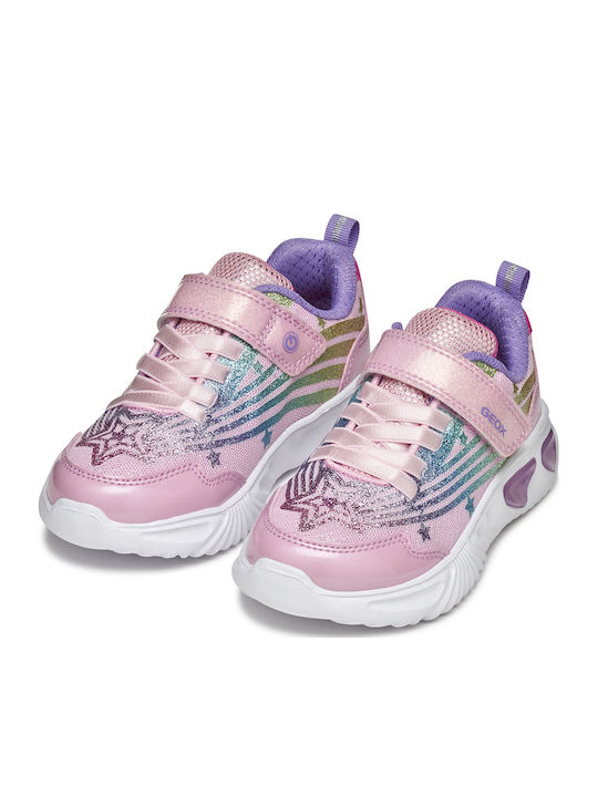 Assister Kinder Sneakers Anatomisch mit Klettverschluss & Lichtern Rosa