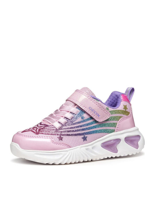 Assister Kinder Sneakers Anatomisch mit Klettverschluss & Lichtern Rosa