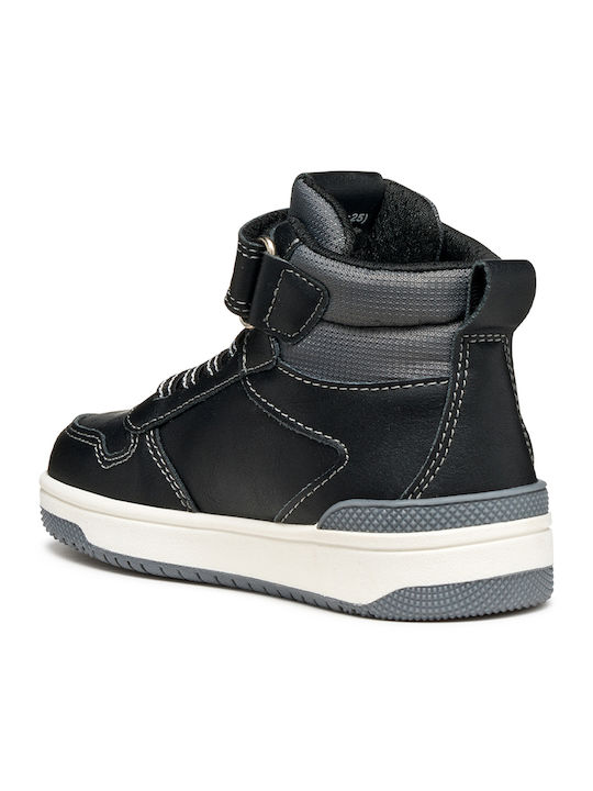 Ciberdron Παιδικά Sneakers High Ανατομικά με Σκρατς Μαύρα
